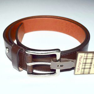NEW Boconi Dark Brown Leather Belt - Size 38